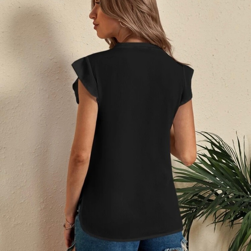 NWT Ruffle Cuff Solid Blouse - Picture 2 of 6